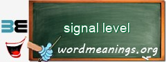 WordMeaning blackboard for signal level